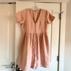 Madewell Light Pink Linen Blend Dress
